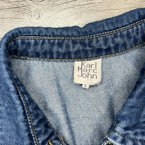 🌻 KARL MARC JOHN sz. S Denim A-Line Dress - Picture 2 of 13